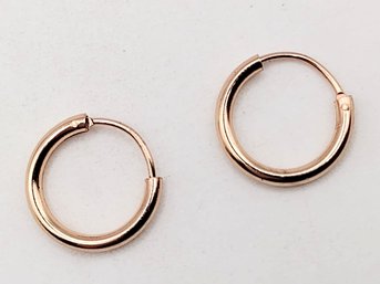 SU Gold Over Sterling Silver Hoop Earrings 0.9G