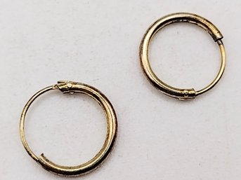 Gold Over Sterling Silver Hoop Earrings Under 0.5G