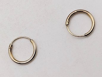 Gold Over Sterling Silver Hoop Earrings Under 0.5G