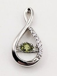 SAI Sterling Silver Emerald Multi Stone Pendant 1.9G