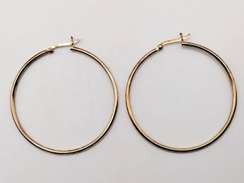 Gold Over Sterling Silver Hoop Earrings 5.2G