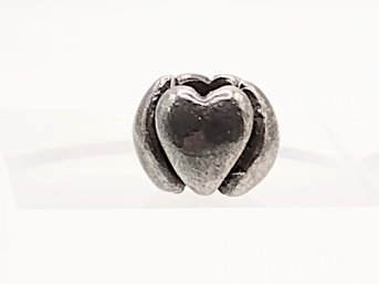 LAA Sterling Silver Heart Bead Charm 2.6G