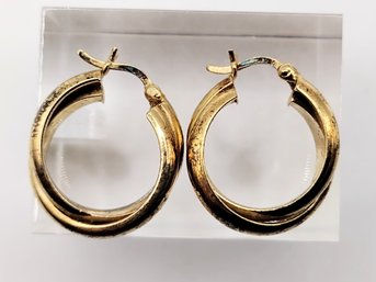 A Gold Over Sterling Silver Hoop Earrings 3.6G