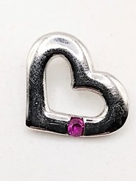 Pictosign Sterling Silver Ruby Heart Pendant 1.1G