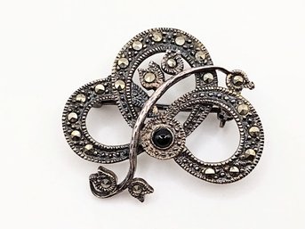 Sterling Silver Multi Stone Brooch 7.1G