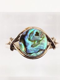 Sterling Silver Abalone Ring SZ 12 3.9G
