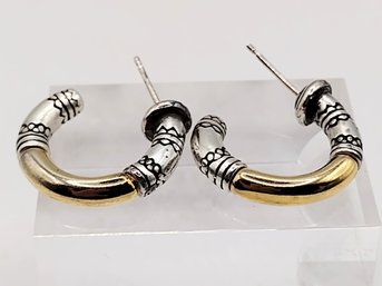 Sterling Silver Loop Earrings 6.3G