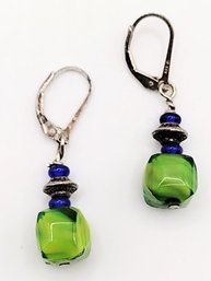 A Sterling Silver Beaded Dangle Hook Earrings 5G