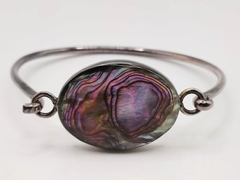 Signed Sterling Silver Abalone Bracelet 20.5G