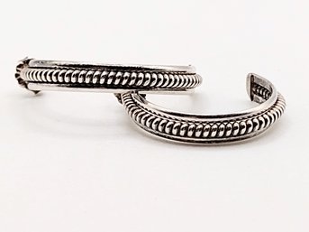 Sterling Silver Post Semi Hoop Earrings 4.5G