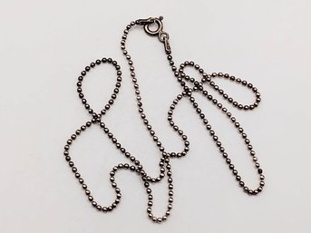Pictosign Sterling Silver Bead Chain Necklace Italy 3.1G