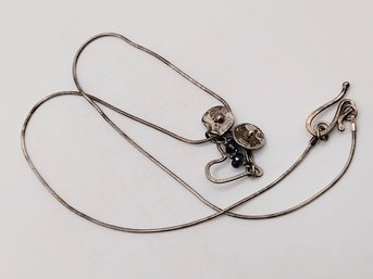 Star 899 VI Sterling Silver Necklace Topaz Heart Pendant 6.6G