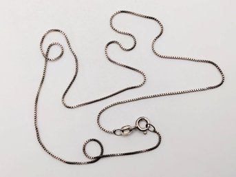CW Sterling Silver Box Link Necklace Italy 2.1G