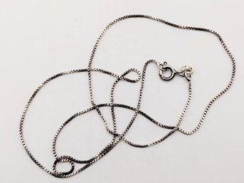 Signed Sterling Silver Box Link Necklace 1.8G