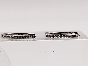 Sterling Silver Multi Stone Loop Earrings 1.2G