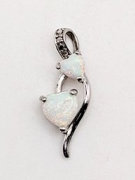 MO Sterling Silver Multi Stone Opal Pendant 1.6G