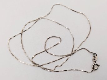 Sterling Silver Box Link Necklace Italy 1.3G