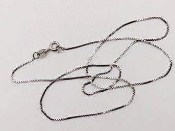 Sterling Silver Box Link Necklace Italy 1.7G