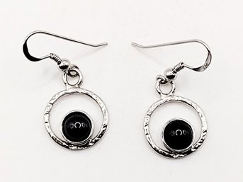 H2 Sterling Silver Dangle Hook Earrings 3.8G