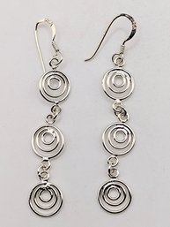 Pictosign Sterling Dangle Hook Earrings 3.4G