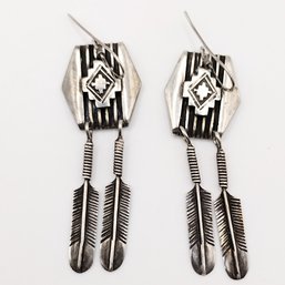 Ray King Sterling Silver Dangle Hook Earrings 10.6G