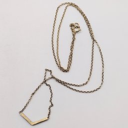 Gold Over Sterling Silver Chain Necklace With Pendant 1.4G