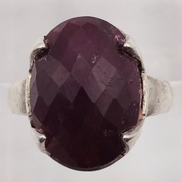 QJ Sterling Silver Ruby Ring SZ 9 8.2G