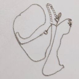 M Sterling Silver Chain Necklace With 'P' And Star Pendants 2.3G