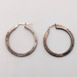 Sterling Silver Hoop Earrings Italy 5.7G