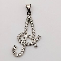 Sterling Silver Multi Stone 'A' Pendant 2.1G