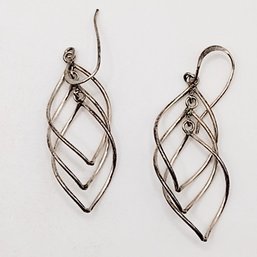 Sterling Silver Dangle Hook Earrings 4G