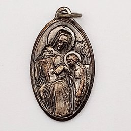 Sterling Silver St Anne Pray For Us Pendant 3.3G