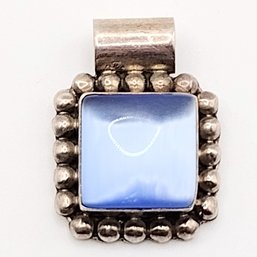 Sterling Silver Blue Tiger Eye Pendant 10G