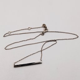 AV Gold Over Sterling Silver Chain Necklace Bar Pendant 3.9G