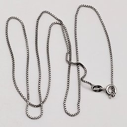 AGI Sterling Silver Box Link Necklace Italy 3G