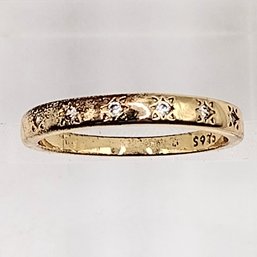 Gold Over Sterling Silver Multi Stone Stars Ring SZ 9 2.2G