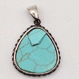 Sterling Silver Turquoise Pendant 5.6G