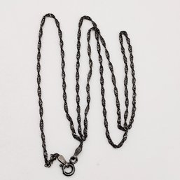 Sterling Silver Rope Necklace Italy 1.6G