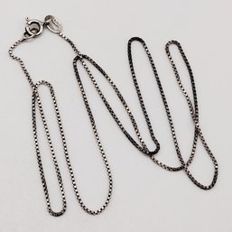 Sterling Silver Box Link Necklace Italy 2G