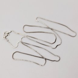 Sterling Silver Box Link Necklace Italy 2.1G