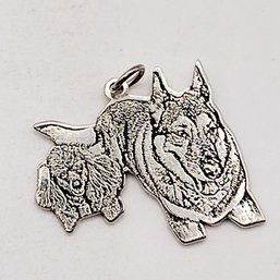Sterling Silver Inscribed Dog Charm 3.2G