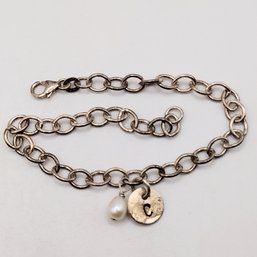 10SF Sterling Silver Charm Bracelet 5.1G