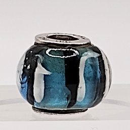 Cedora Sterling Silver Glass Bead Charm Italy 3.3G