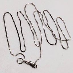 DSS Sterling Silver Box Link Necklace Italy 2.6G