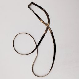 Gold Over Sterling Silver Serpentine Necklace Italy 6.6G