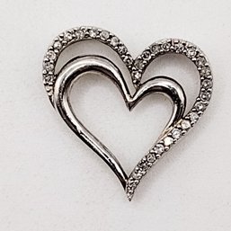 SUN Sterling Silver Multi Stone Heart Pendant 2.3G