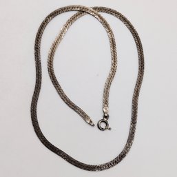 Sun Pictosign Sterling Silver Serpentine Necklace Italy 6.7G