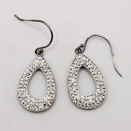 JCM Sterling Silver Multi Stone Dangle Hook Earrings 3.6G