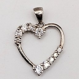SU Sterling Silver Multi Stone Heart Pendant 1.4G