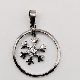 Sterling Silver Multi Stone Snowflake Pendant 2G